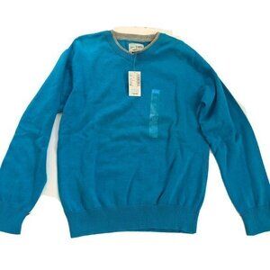 The Childrens Place Boys Sweater M 7-8 Blue Long-Sleeve Pullover V Neck.